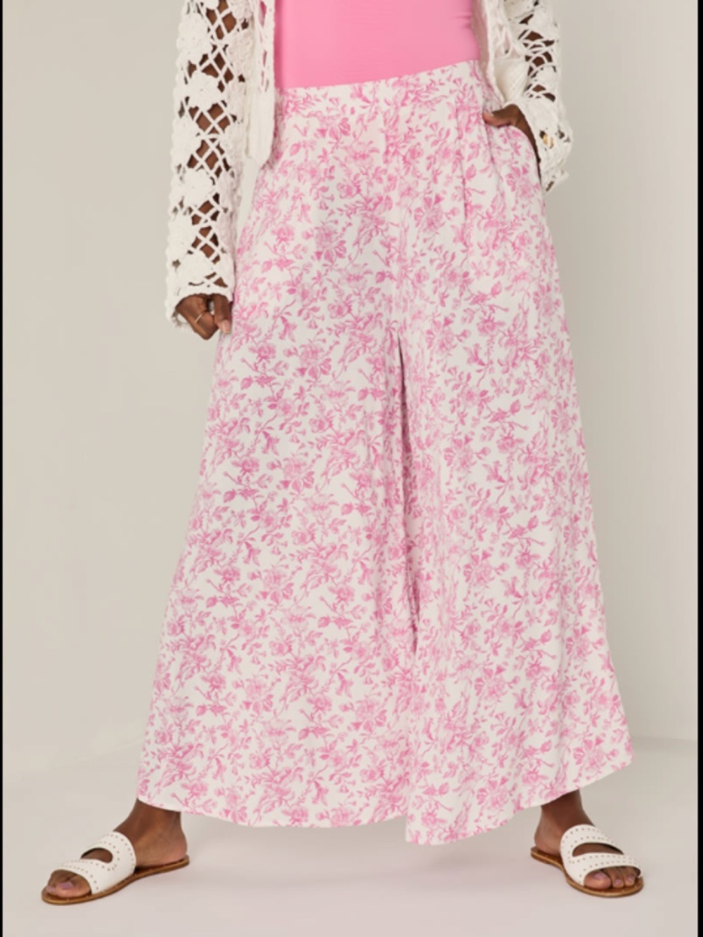 Francesca's Rita Postcard Pink Wide Leg Pants